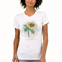 Gelbe Wasserfarbe Blume Glaube T - Shirt