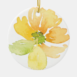 GELBE WASSERFARBE BLUME KERAMIK ORNAMENT
