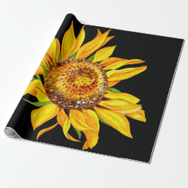 Gelbe Wasserfarbe Sonnenblume Geschenkpapier