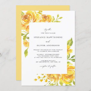 Gelbe Wasserfarben-Blume Frühjahrssehen Einladung