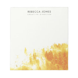 GELBE WASSERFARBLANDSCHAFT BAUMUSTER NOTIZBLOCK