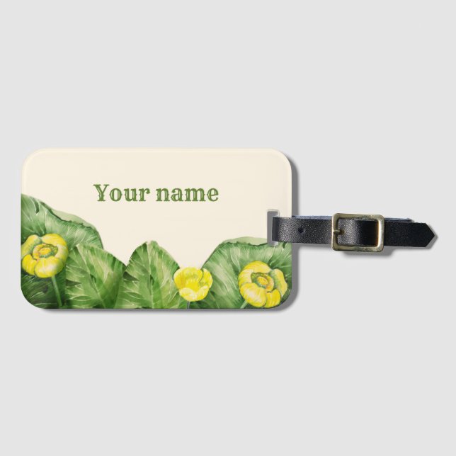 Gelbe Wasserlilie Gepäckanhänger (Vorderseite (Horizontal))