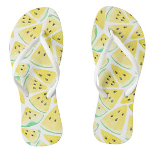 Gelbe Wassermelonen-Schnittmuster Flip Flops