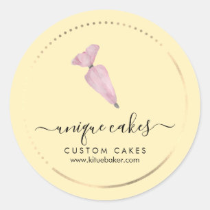 Gelbe Weiche Bäckerei Gebäck Patisserie Shop Runder Aufkleber