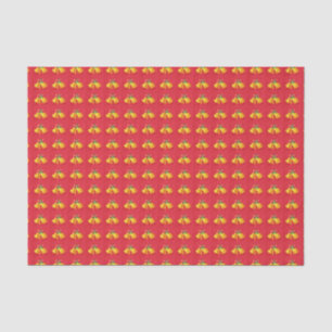 Gelbe Weihnachtsglocken mit rotem Tissue-Papier Seidenpapier