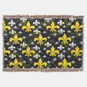 Gelbe weiße Fleur de Lis Decke