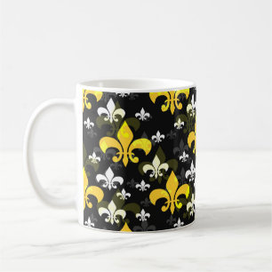 Gelbe weiße Fleur de Lis Kaffeetasse