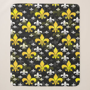 Gelbe Weiße Fleur De Lis Sherpadecke