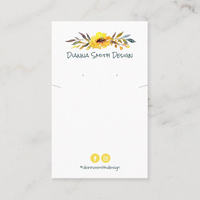 Gelbe weiße Keule und Kartenhalter Visitenkarte (Vorderseite)