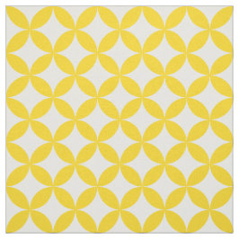 Gelbe weiße Kreise und Diamant-Muster Stoff