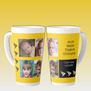 Gelbe weiße Liebe, Großvater mit Fotos zu sein Milchtasse