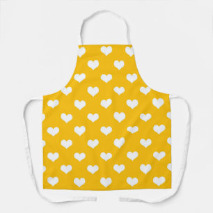 Gelbe weiße Liebe Herzdesign Schürze