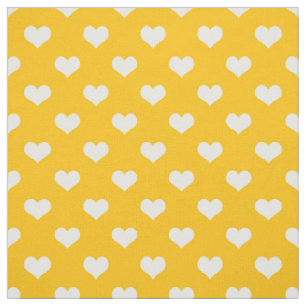 Gelbe weiße Liebe Herzdesign Stoff