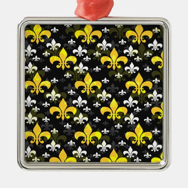 Gelbe weiße Lilie Ornament Aus Metall (Vorne)