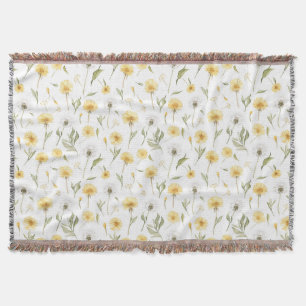 Gelbe weiße Löwenzahnblumen Decke