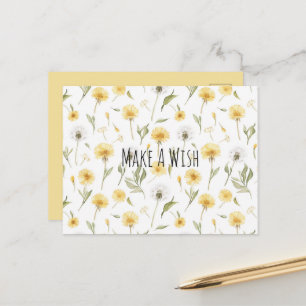 Gelbe weiße Löwenzahnblumen Postkarte