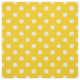 Gelbe weiße Polka Dots Textil Stoff