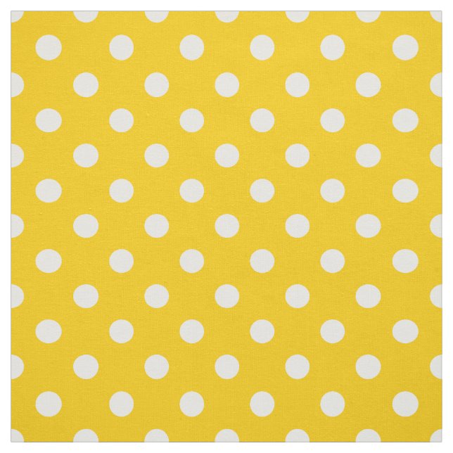 Gelbe weiße Polka Dots Textil Stoff (Muster)