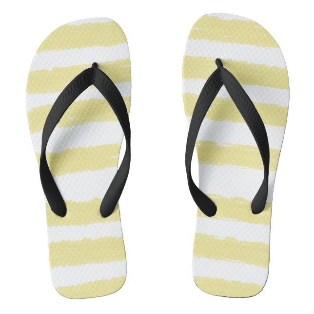 Gelbe weiße Streifen Flip Flops (Fußbett)