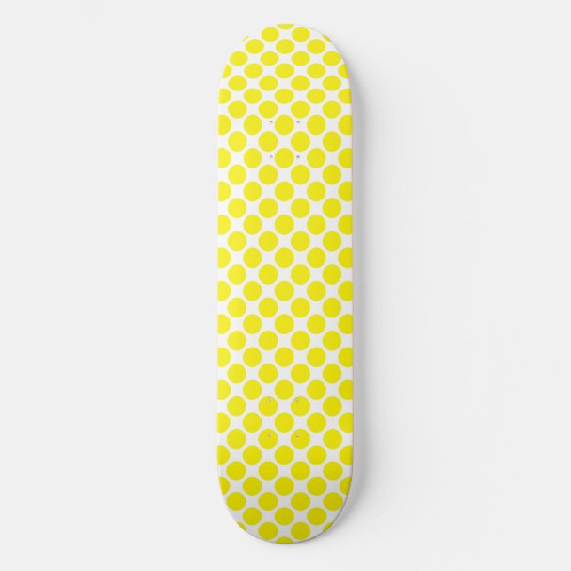 Gelbe weiße Tupfen Skateboard (Vorderseite)