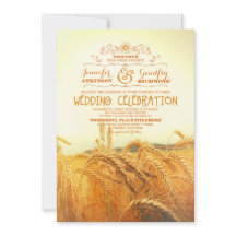 Gelbe Weizenfeld rustikale Vintage Hochzeit lädt e