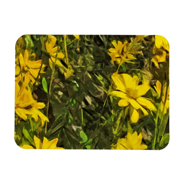Gelbe Wildblume Abstrakt Magnet (Horizontal)