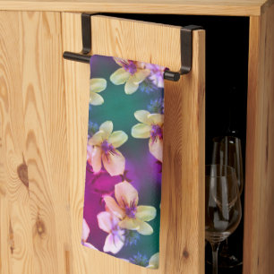 Gelbe Wildblume Abstraktes Kunstmuster Geschirrtuch