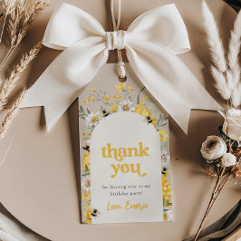 Gelbe Wildblume Bee Favor Tags Geschenkanhänger