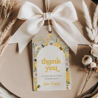 Gelbe Wildblume Bee Favor Tags Geschenkanhänger