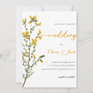 Gelbe Wildblume Boho Hochzeit Einladung