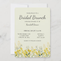 Gelbe Wildblume Bridal Brunch Einladung