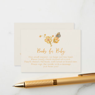 Gelbe Wildblume Bücher für Babydusche Begleitkarte