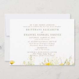 Gelbe Wildblume Eltern 2 Veranstaltungsort Hochzei Einladung