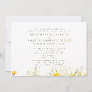 Gelbe Wildblume Eltern 2 Veranstaltungsort Hochzei Einladung