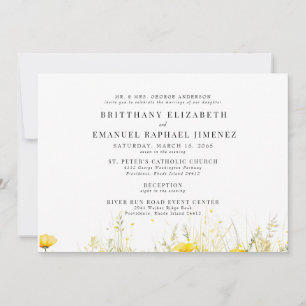 Gelbe Wildblume Eltern am 2. Hochzeitstag Einladung