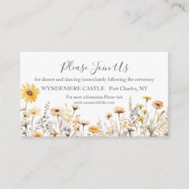 Gelbe Wildblume Hochzeit Begleitkarte