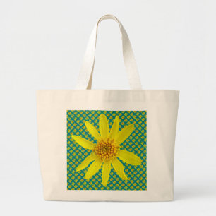 Gelbe Wildblume-mit Blumenarnika Jumbo Stoffbeutel