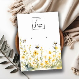 Gelbe Wildblume mit klecksigem Logo Visitenkarte