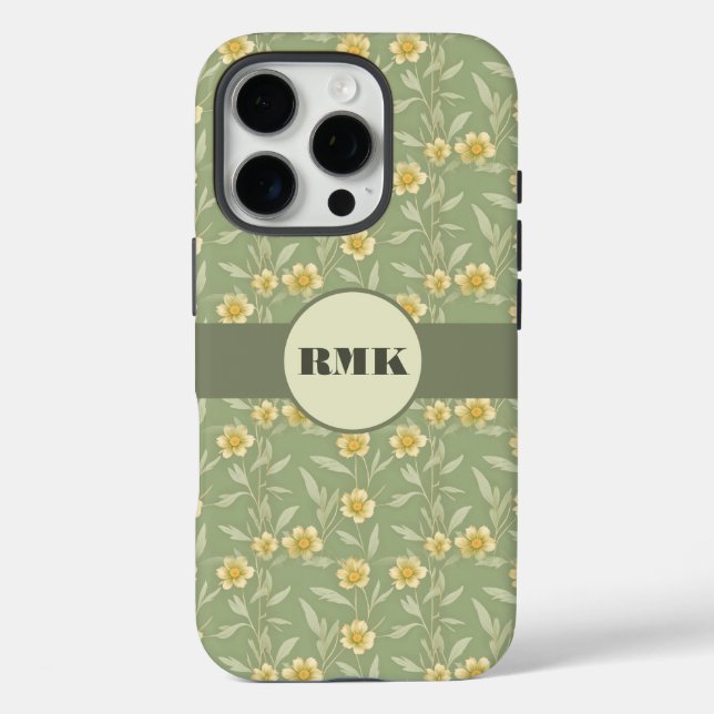 Gelbe Wildblumen auf Grün Case-Mate iPhone Hülle (Rückseite)