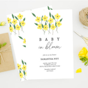 Gelbe Wildblumen-Baby in Blüte Einladung