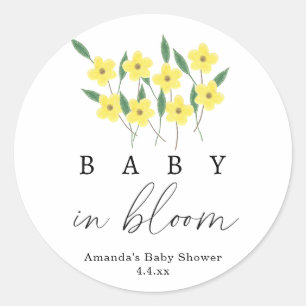 Gelbe Wildblumen - Baby in Blüte Runder Aufkleber