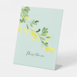 Gelbe Wildblumen, bitte nehmen Sie eine Sockelschild