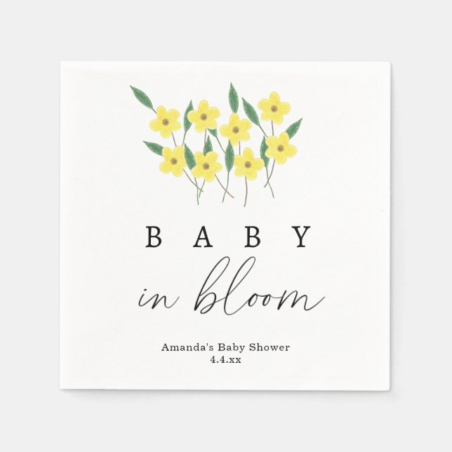 Gelbe Wildblumen - blühendes Baby Serviette (Vorderseite)