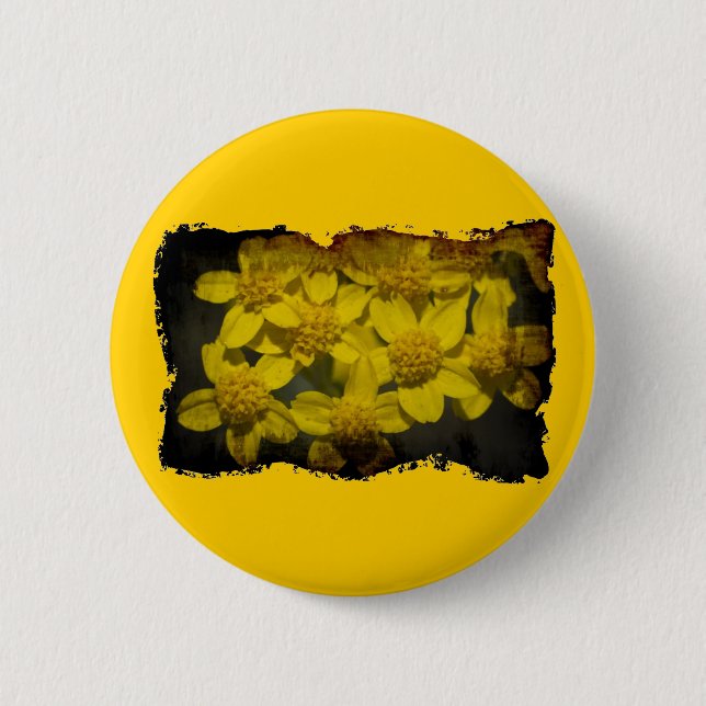 Gelbe Wildblumen Button (Vorderseite)