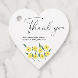 Gelbe Wildblumen Danke, Baby Dusche Party Geschenkanhänger