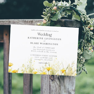 Gelbe Wildblumen Farbige Keine Eltern Hochzeit Einladung