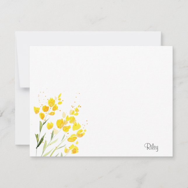 Gelbe Wildblumen Mitteilungskarte (Vorderseite)