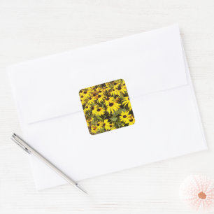 Gelbe Wildblumen Quadratischer Aufkleber