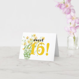Gelbe Wildblumen Süß 16. Geburtstag Karte