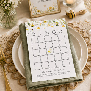 Gelbe Wildblumen Süße Biene Baby Bingo Spielkarte